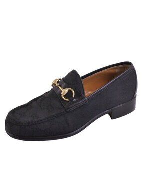 Gucci Loafers Moccasins Horsebit GG Pattern Canvas